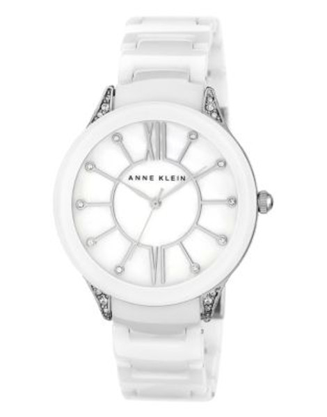 Anne Klein Womens Ceramic Oversized AK1673WTSV - WHITE