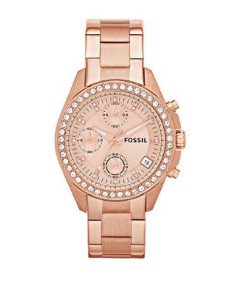 Fossil Decker Chronograph Stainless Steel Watch - Rose - ROSEGOLD