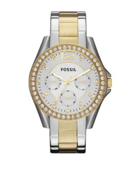 Fossil Riley Stainless Steel Watch - TWO TONE COLOUR