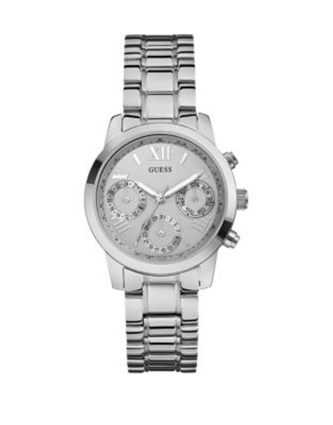 Guess Ladies ChronographLook Silver Tone Watch 36.5mm W0448L1 - SILVER