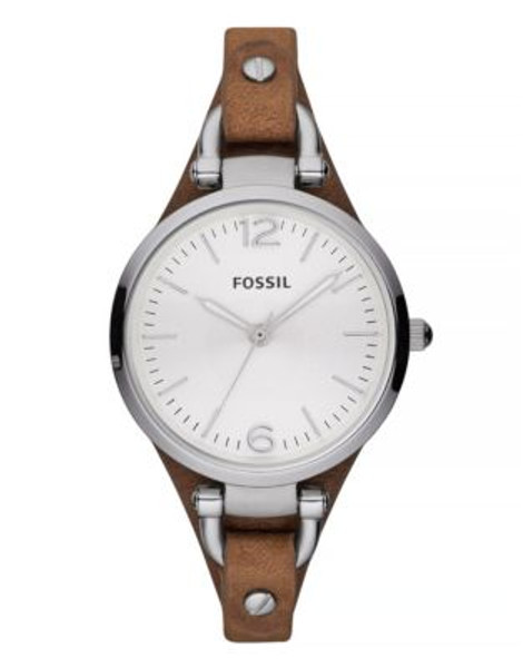 Fossil Georgia Leather And Stainless Steel Watch - TAN