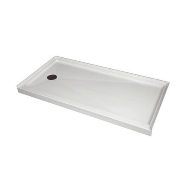Single Threshold Retro-Fit Shower Base with Left Hand Drain - 60 Inch x 32 Inch