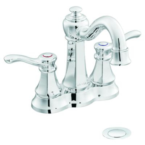 Chrome Two-Handle High Arc Bathroom Faucet