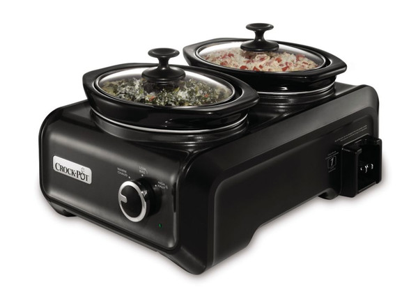 Hook-Up 2x1 Qt. Round Slow Cooker Entertainment System