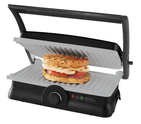 DuraCeramic Panini Maker and Grill (Black & silver)