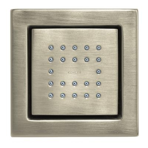 Watertile Square 22-Nozzle Bodyspray in Vibrant Brushed Nickel