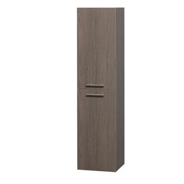 Amare 56 In. W Linen Storage Cabinet in Grey Oak