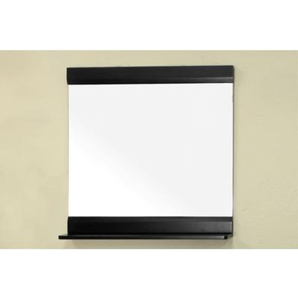 Aster 33 In. L X 32 In. W Solid Wood Frame Wall Mirror in Black