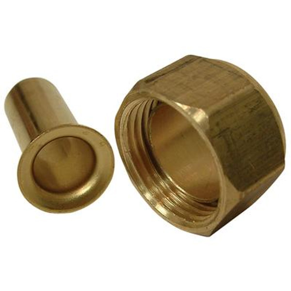 Brass Nut with Brass insert (1/4 Inches)