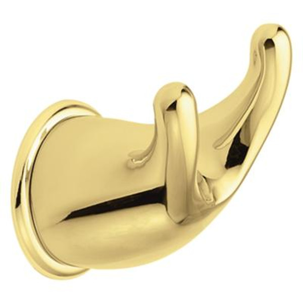 Polished Brass Mason Double Robe Hook