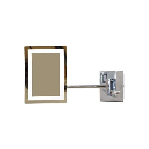 6.25 Inch W x 8.5 Inch H Rectangle LED Mirror with Light Dimmer and 3x Zoom