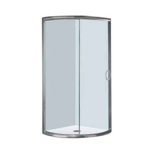 36 In. x 36 In. Round Shower Enclosure in Stainless Steel