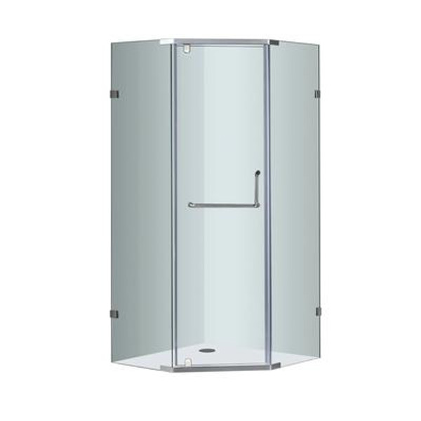 36 In. x 36 In. Neo-Angle Semi-Frameless Shower Enclosure in Stainless Steel