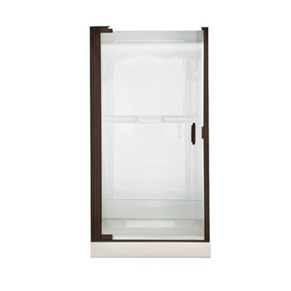Euro 36 Inch W x 65 Inch H Frameless Continueous Hinge Pivot Shower Door in Oil Rubbed Bronze with Clear Glass