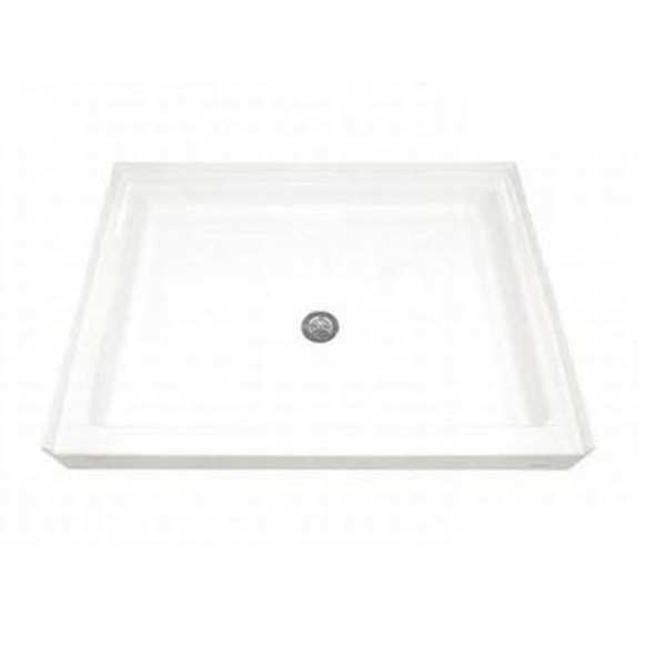 48-1/8 Inch x 34-1/4 Inch Single Threshold Shower Base in White