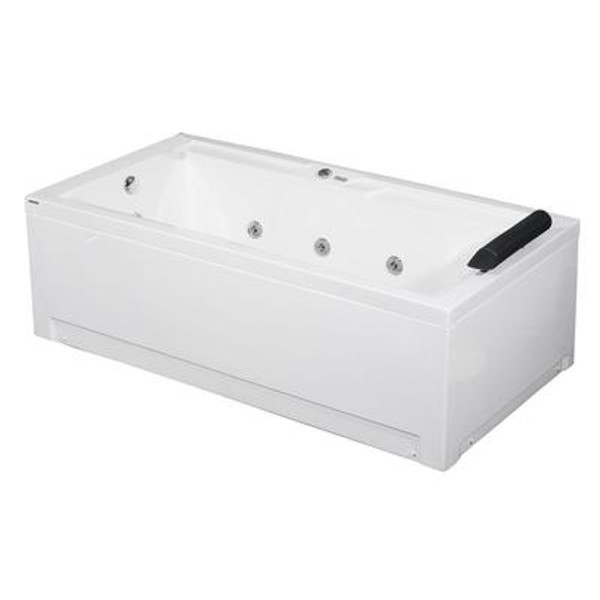5.9 Feet Whirlpool Bath Tub in White with Right Drain