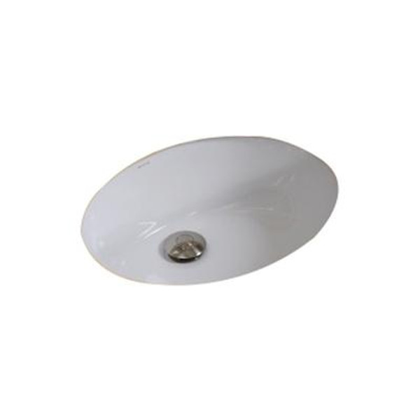20 In. W X 15 In. D CUPC Certified Oval Undermount Sink In White Color With Enamel Glaze Finish - Chrome