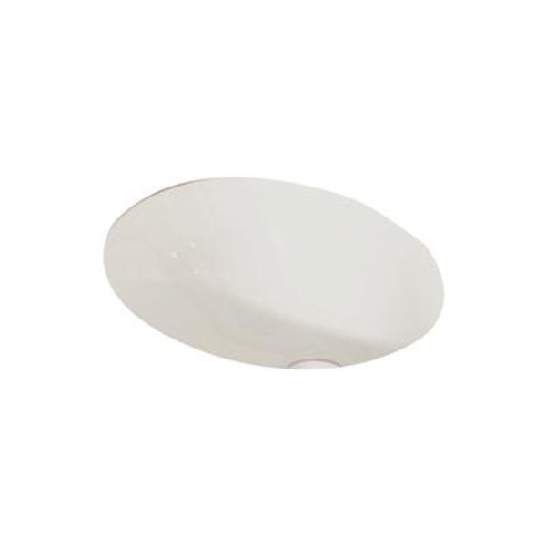 20 In. W X 15 In. D CUPC Certified Oval Undermount Sink In Biscuit Color With Enamel Glaze Finish - Brushed Nickel