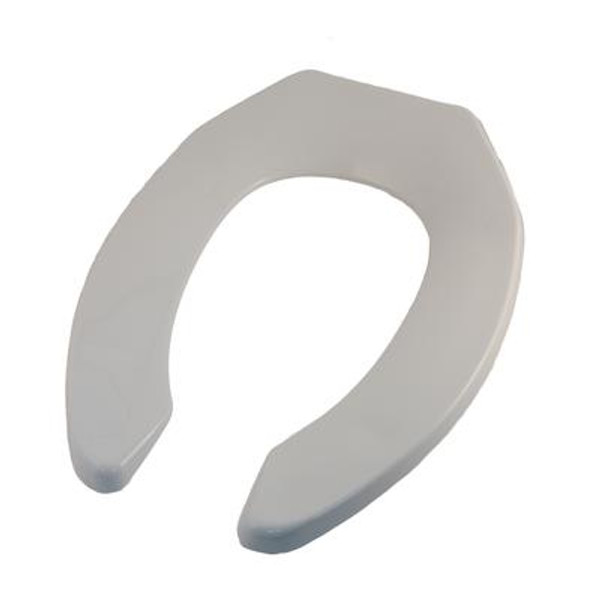 Universal Toilet Seat: Fits Elongated Bowl Commercial Toilets - White With Open Front And No Lid