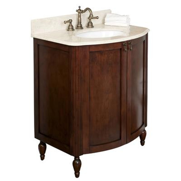 32 Inch W x 22 Inch D Solid Wood Vanity Base in Antique Cherry Finish