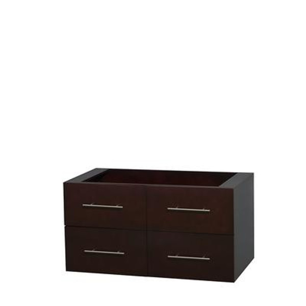 Centra 42 In. Single Vanity in Espresso and No Top and No Sink and No Mirror