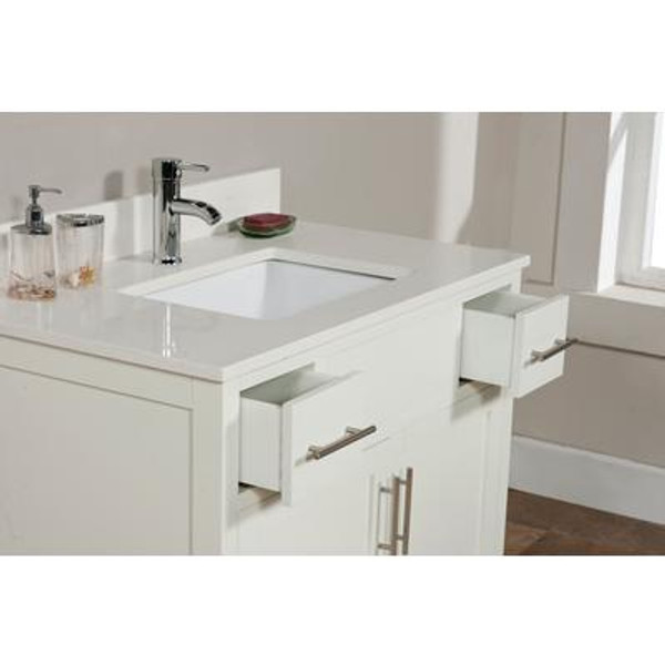 The Linden 37 Inches Vanity in Dove White