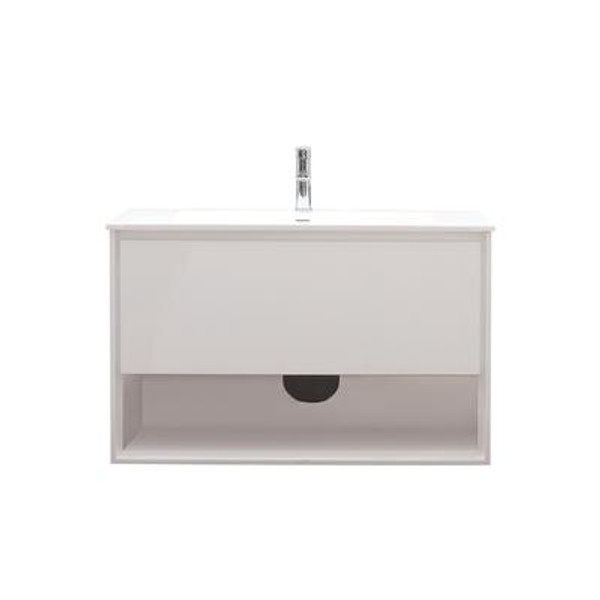 Sonoma 39 In. Vanity in White with Solid Surface in White