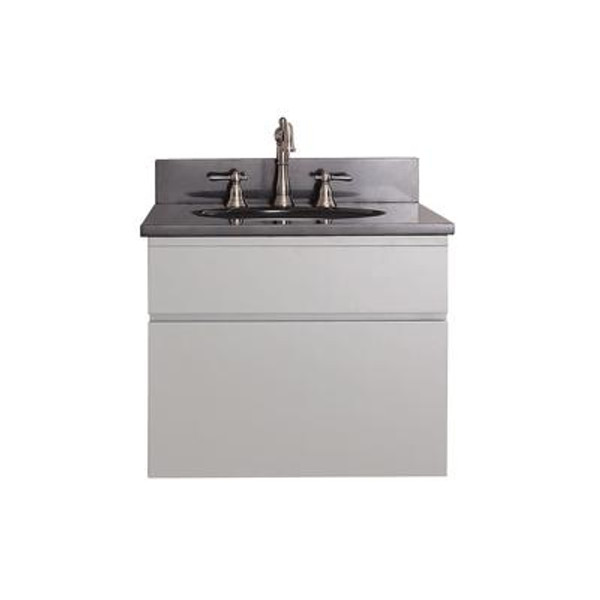 Tribeca 24 In. Vanity in Chilled Gray with Granite Vanity Top in Black