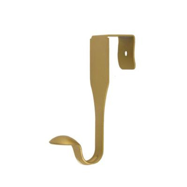 Satin brass single over the door hook