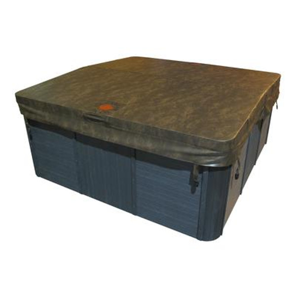 Brown 5 Inches/3 Inches Tapered Spa Cover - 90 Inches x 90 Inches x 4 Inches Radius