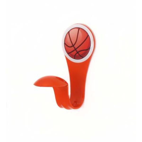 Orange single self adhesive hook with basketball decal