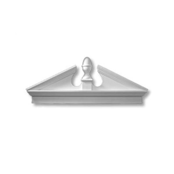 54 Inch x 21-1/8 Inch x 3-1/8 Inch Polyurethane Combination Acorn Pediment