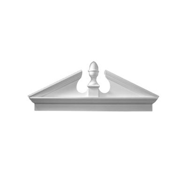 58 Inch x 21-3/4 Inch x 3-1/8 Inch Smooth Combo Acorn Pediment