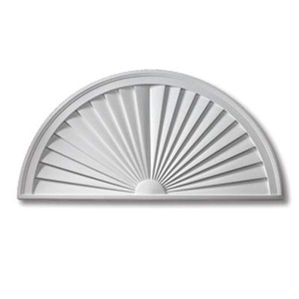 56 Inch x 28 Inch x 1-3/4 Inch Polyurethane Segment Sunburst Pediment