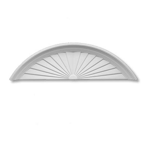 64 Inch x 13 Inch x 1-3/4 Inch Polyurethane Segment Sunburst Pediment