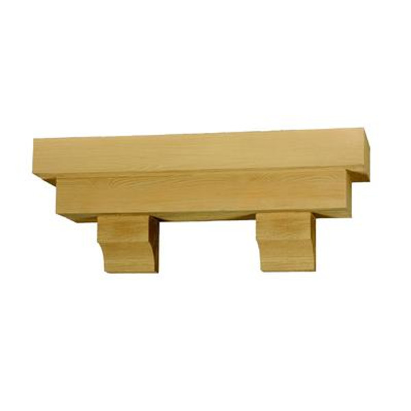 48 Inch x 14 Inch x 10 Inch Square Pot Shelf with Wood Grain Texture Block