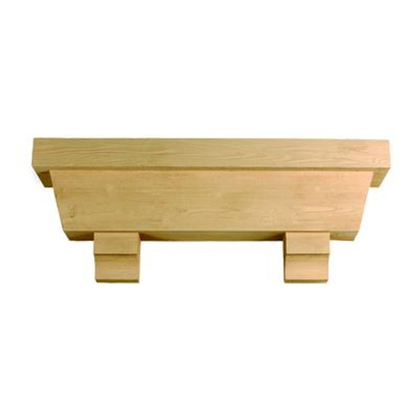 48 Inch x 18 Inch x 10 Inch Tapered Pot Shelf with Wood Grain Texture Block