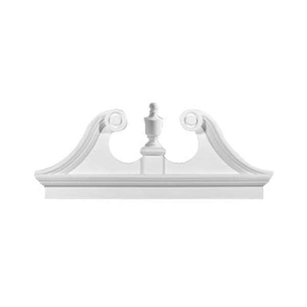 54 Inch x 23-1/2 Inch x 3-1/8 Inch Smooth Combo Rams Head Pediment