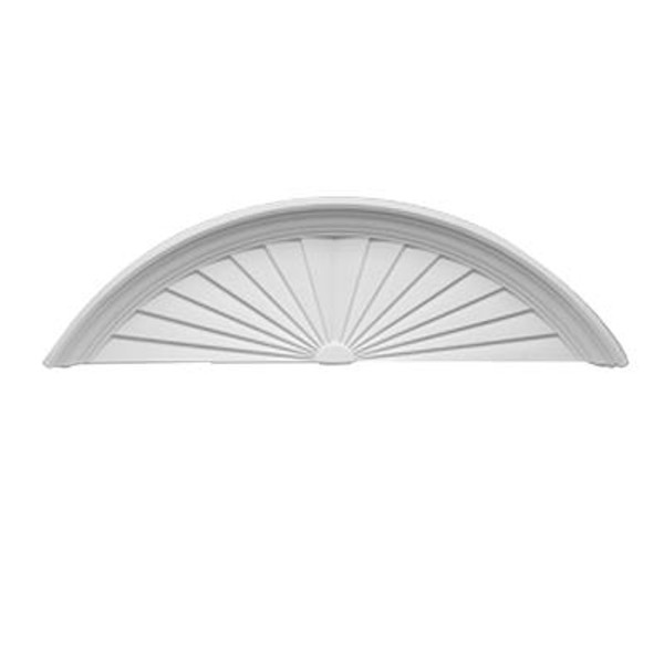 55-1/4 Inch x 16-5/16 Inch x 4-1/2 Inch Smooth Sunburst Pediment