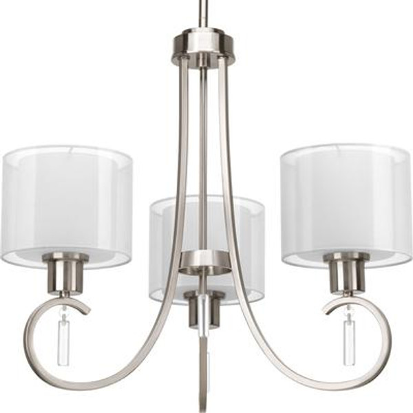 Invite Collection 3-light Brushed Nickel Chandelier