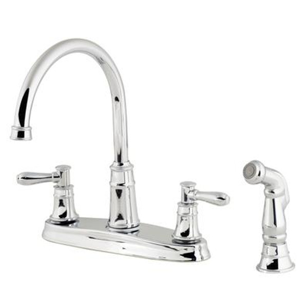 Harbor Lead Free Four-Hole Two-Handle High-Arc Faucet in Polished Chrome