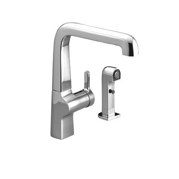 Evoke Single Control Kitchen Sink Faucet With Sidespray In Polished Chrome