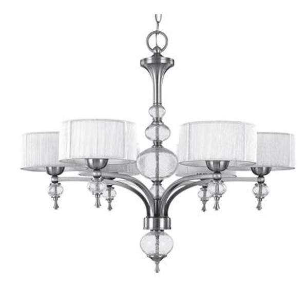 Bayonne Collection 6-Light Brushed Nickel Chandelier