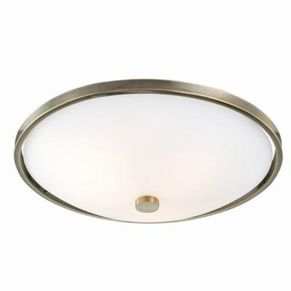 Blanko Collection 3 Light Antique Brass Flushmount