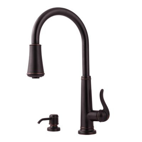 Ashfield Lead Free Pull-Down Kitchen Faucet in Tuscan Bronze