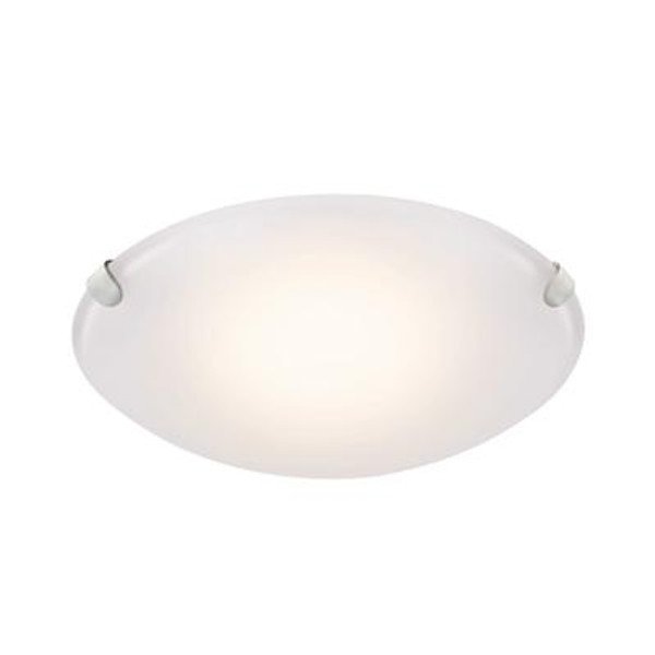Brushed Nickel LED Flush Mount with Frosted Glass Shade - 10.75 Inch