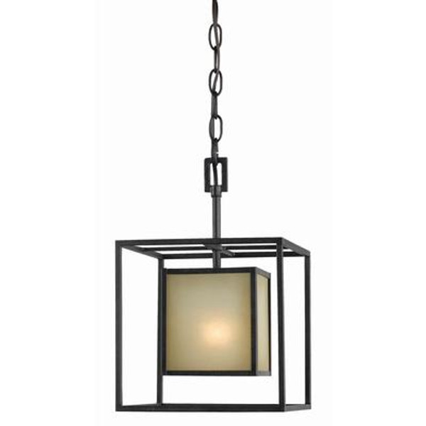 Hilden Collection 1-Light 120 in. Hanging Aged Bronze Pendant