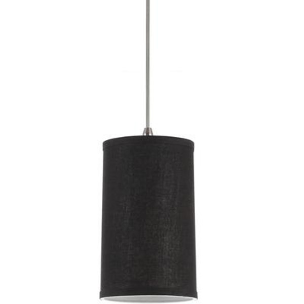 1 Light Dark Gray Linen Incandescent Pendant