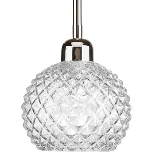 Entice Collection 1-light Polished Nickel Mini-Pendant