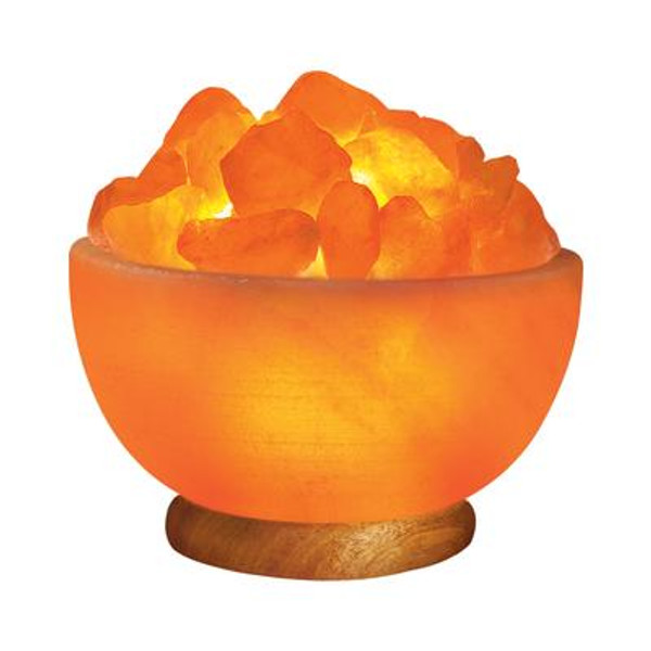 Himalayan Ionic Hand Carved Salt Bowl Lamp